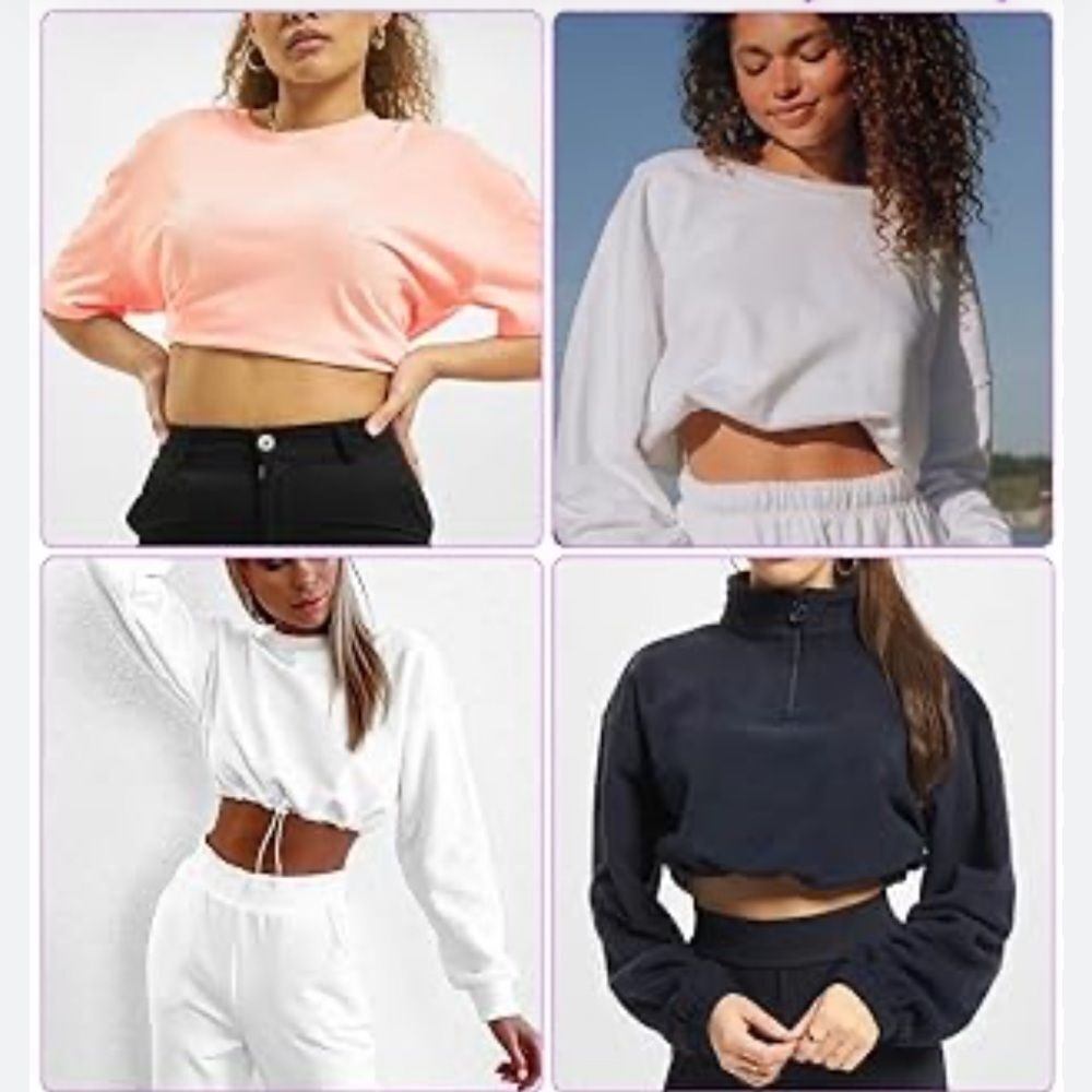 Free People Movement by Crop Elastic Waist Sweatshirt Grey Classic Size Medium
